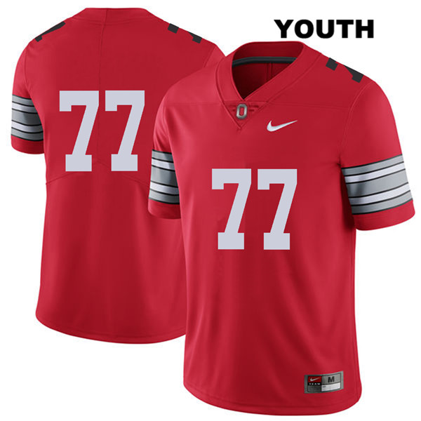 Ohio State Buckeyes Youth Nicholas Petit-Frere #77 Red Authentic Nike 2018 Spring Game No Name College NCAA Stitched Football Jersey VK19J06UD